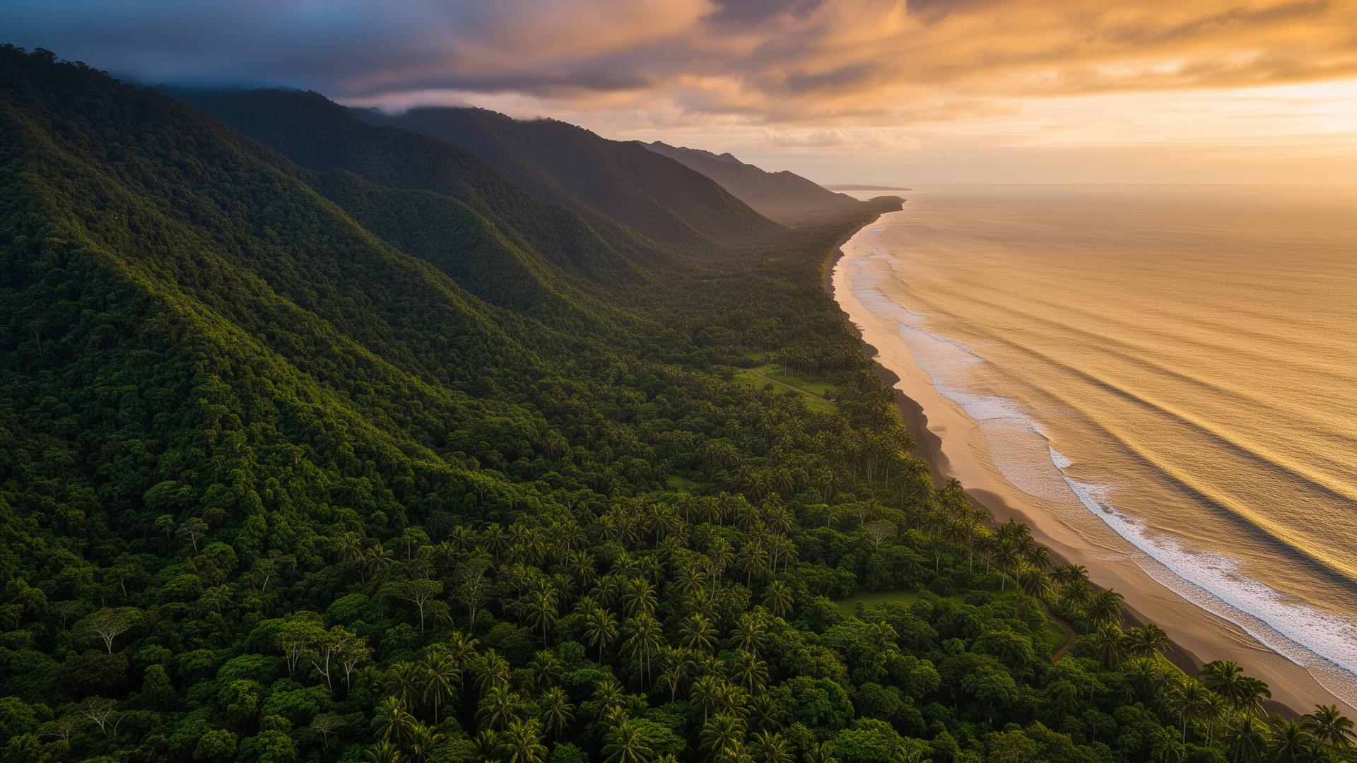 Vista aérea de la Zona Sur de Costa Rica